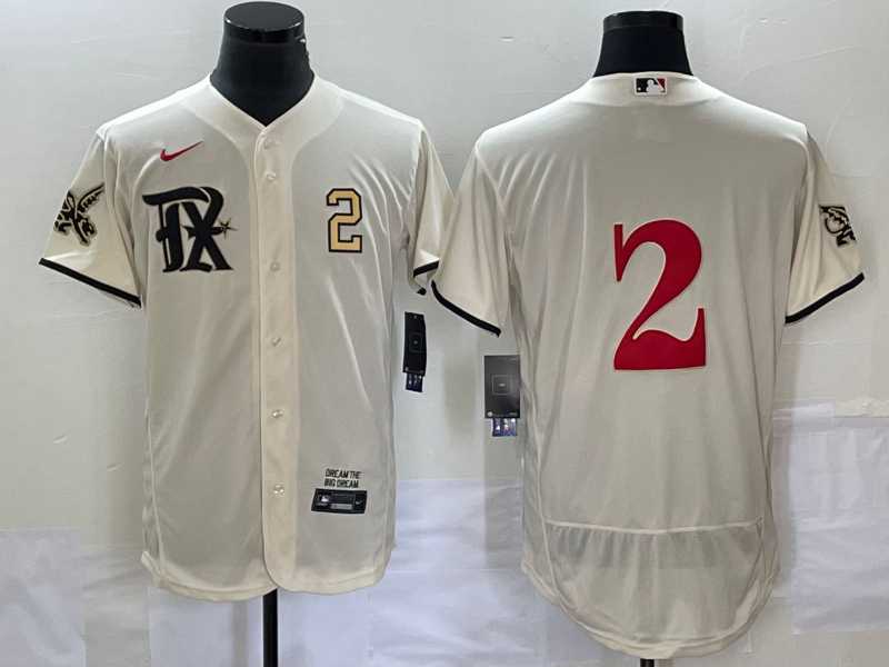 Men's Texas Rangers #2 Marcus Semien Number Cream 2023 City Connect Flex Base Stitched Jerseys,We sell and wholesale Men's Texas Rangers #2 Marcus Semien Number Cream 2023 City Connect Flex Base Stitched Jerseys on line form chian!